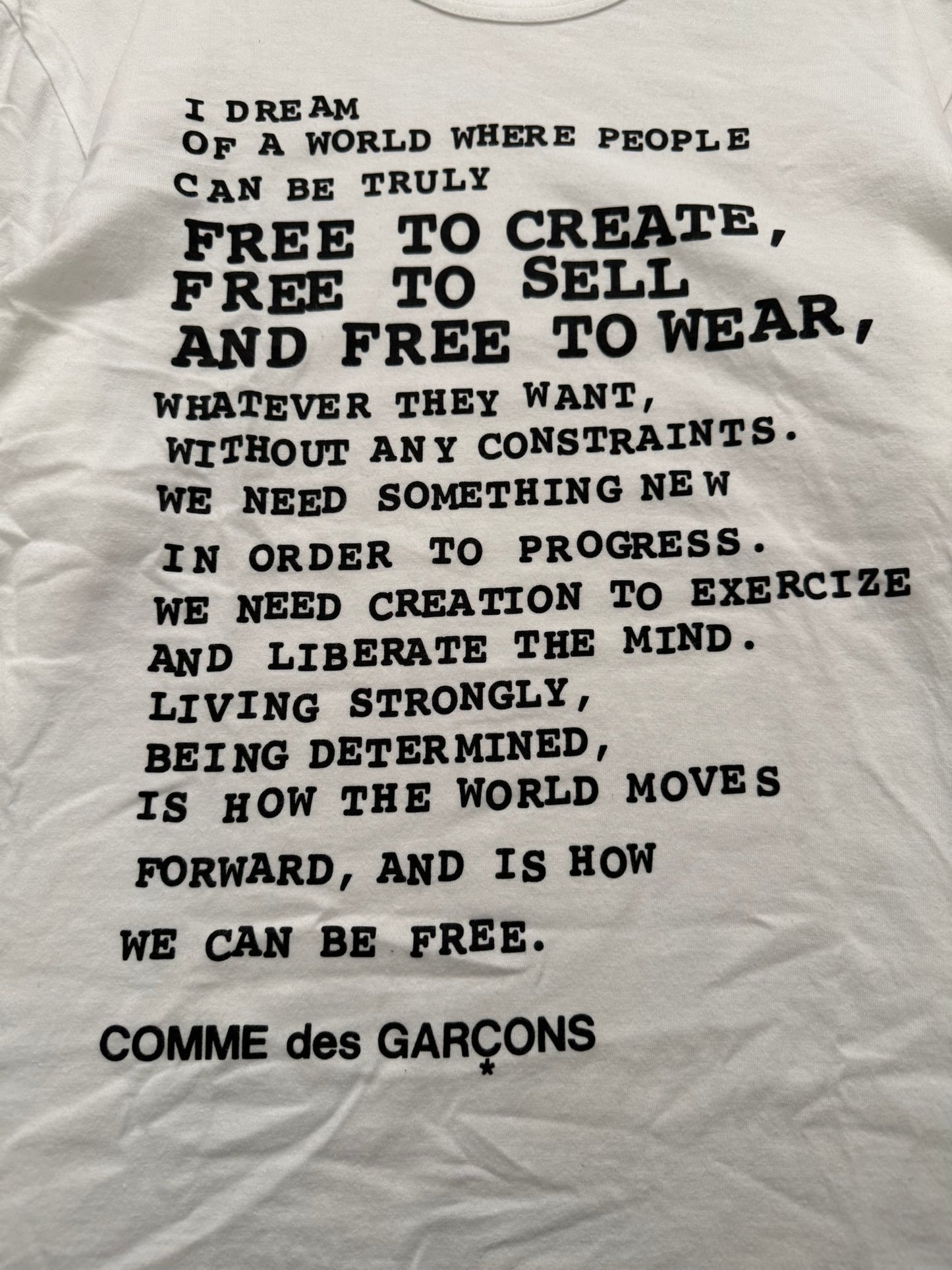 SS10 Comme Des Garcons Dream Of World Poem Long Sleeve Shirt