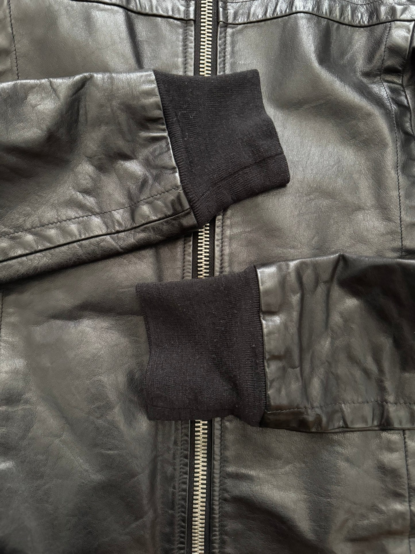 SS10 Rick Owens “Release” Intarsia Oiled Calf Leather Jacket