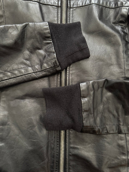 SS10 Rick Owens “Release” Intarsia Oiled Calf Leather Jacket