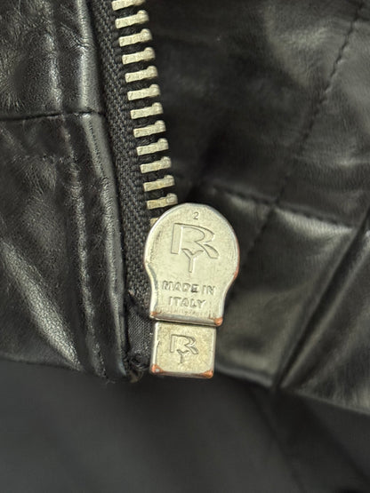 SS10 Rick Owens “Release” Intarsia Oiled Calf Leather Jacket