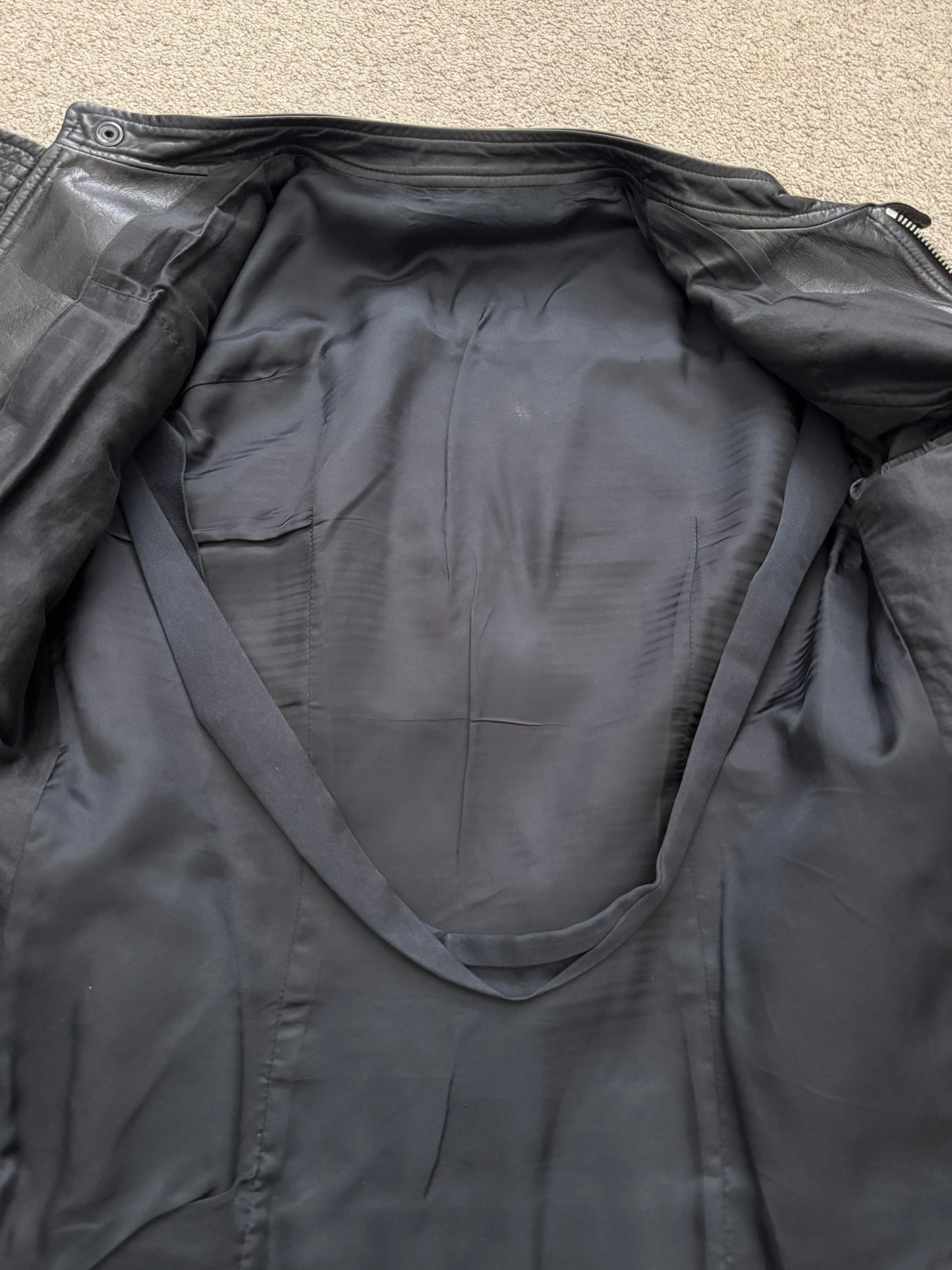 SS10 Rick Owens “Release” Intarsia Oiled Calf Leather Jacket