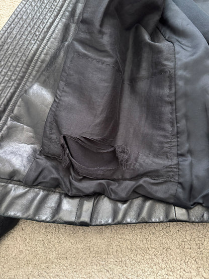 SS10 Rick Owens “Release” Intarsia Oiled Calf Leather Jacket