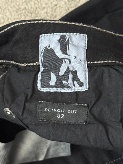 SS24 Rick Owens DRKSHDW Black Waxed Detroit Cut Denim Jeans
