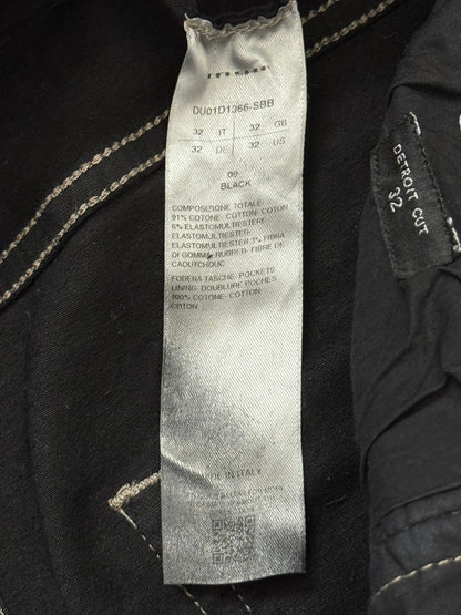 SS24 Rick Owens DRKSHDW Black Waxed Detroit Cut Denim Jeans