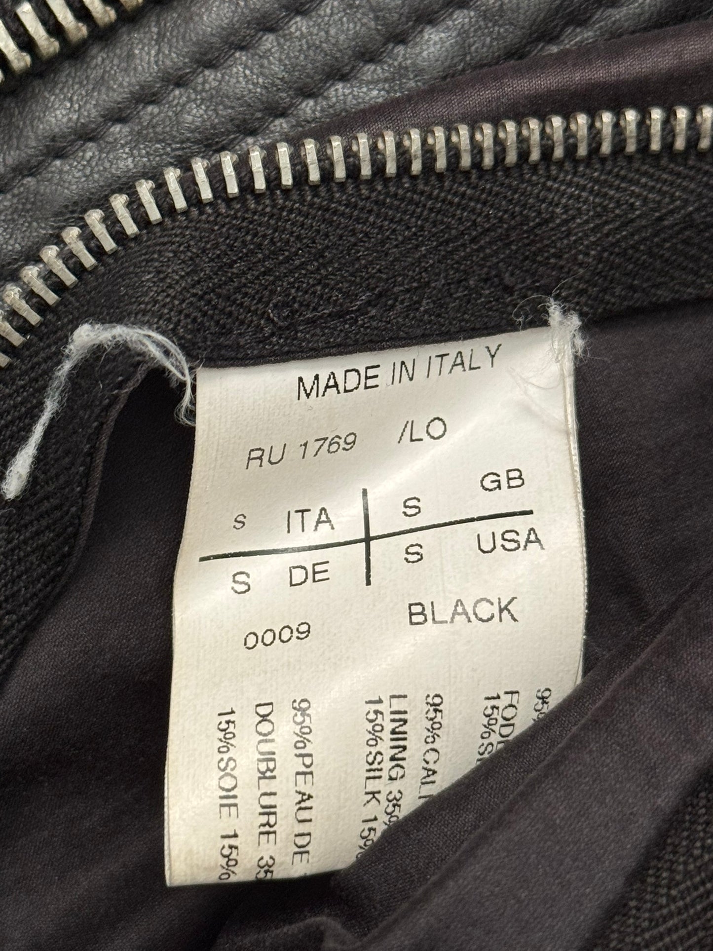 SS10 Rick Owens “Release” Intarsia Oiled Calf Leather Jacket