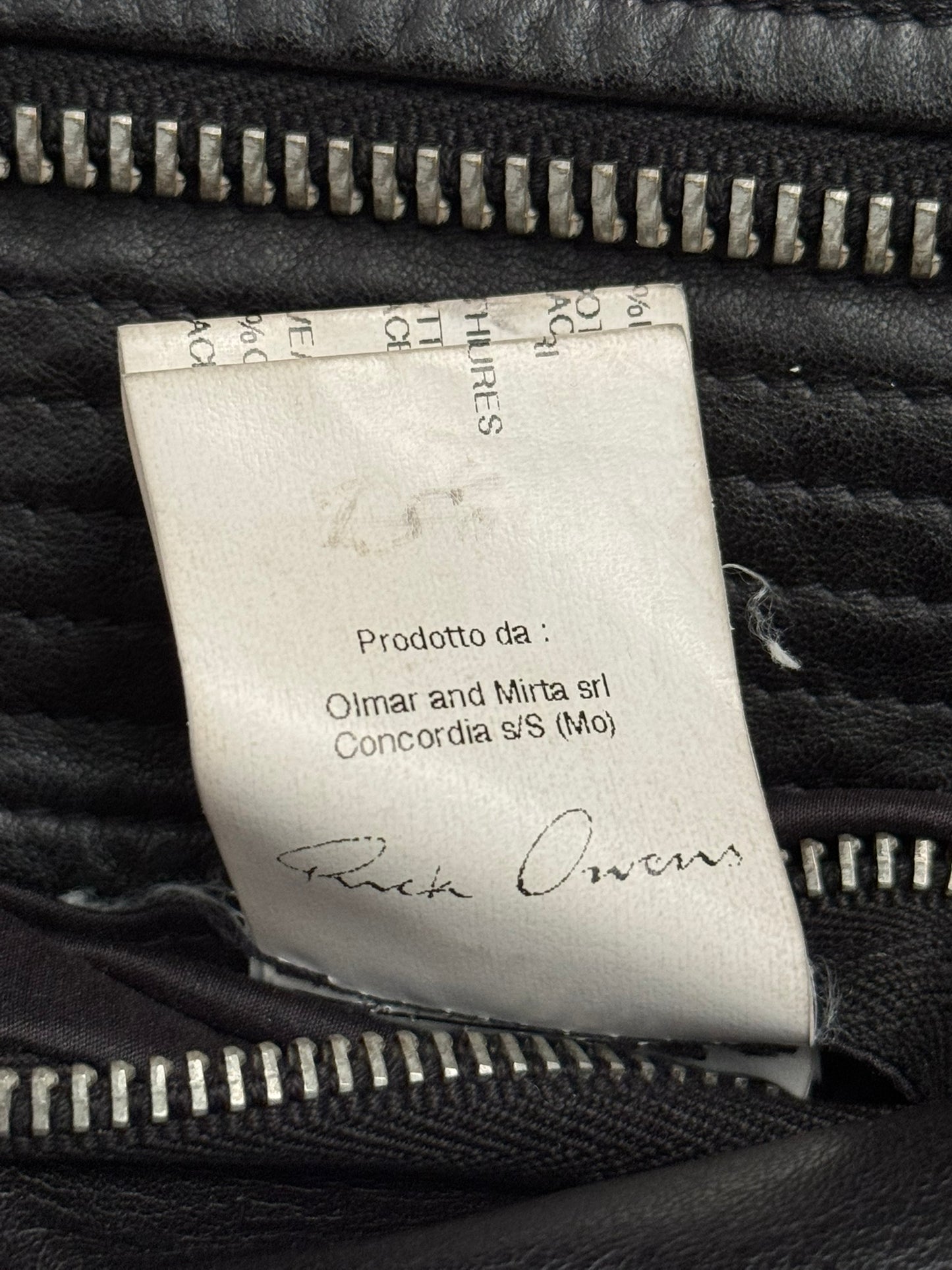 SS10 Rick Owens “Release” Intarsia Oiled Calf Leather Jacket
