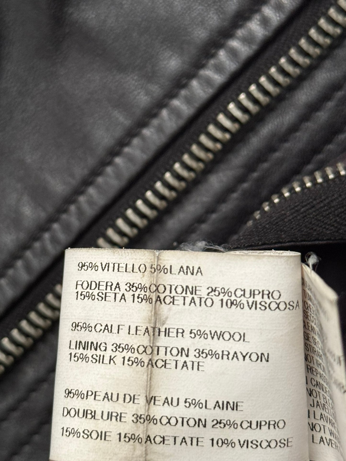 SS10 Rick Owens “Release” Intarsia Oiled Calf Leather Jacket