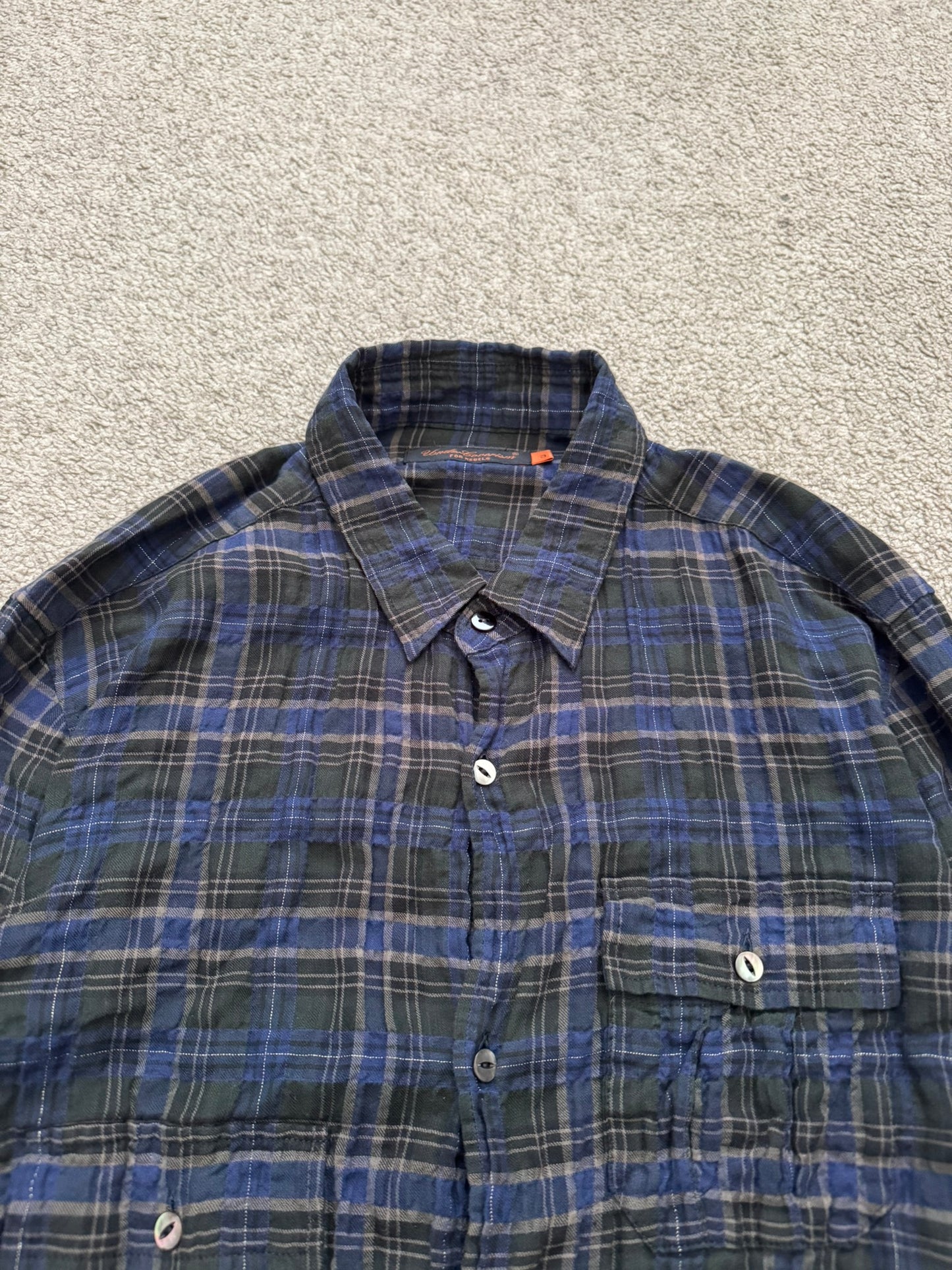 SS07 Undercover Bleeding Rose Wrinkled Hybrid Flannel Shirt