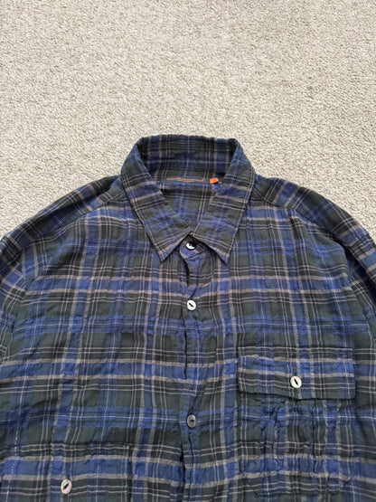 SS07 Undercover Bleeding Rose Wrinkled Hybrid Flannel Shirt