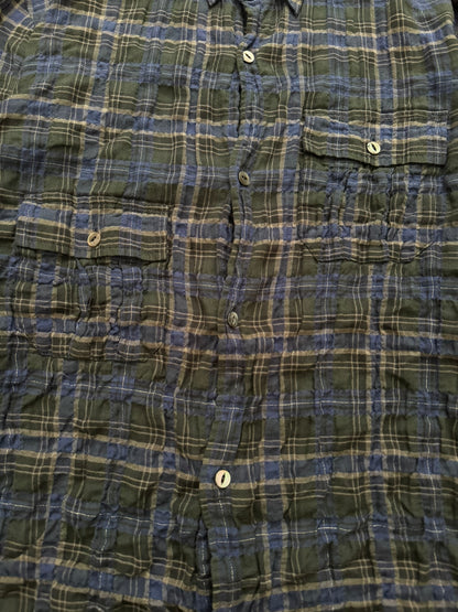 SS07 Undercover Bleeding Rose Wrinkled Hybrid Flannel Shirt