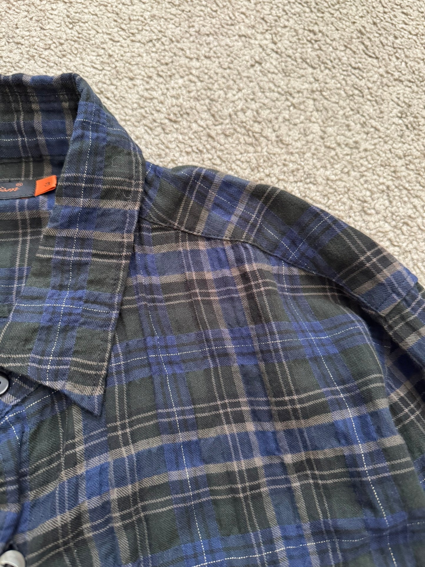 SS07 Undercover Bleeding Rose Wrinkled Hybrid Flannel Shirt