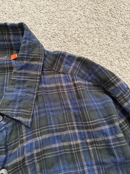 SS07 Undercover Bleeding Rose Wrinkled Hybrid Flannel Shirt
