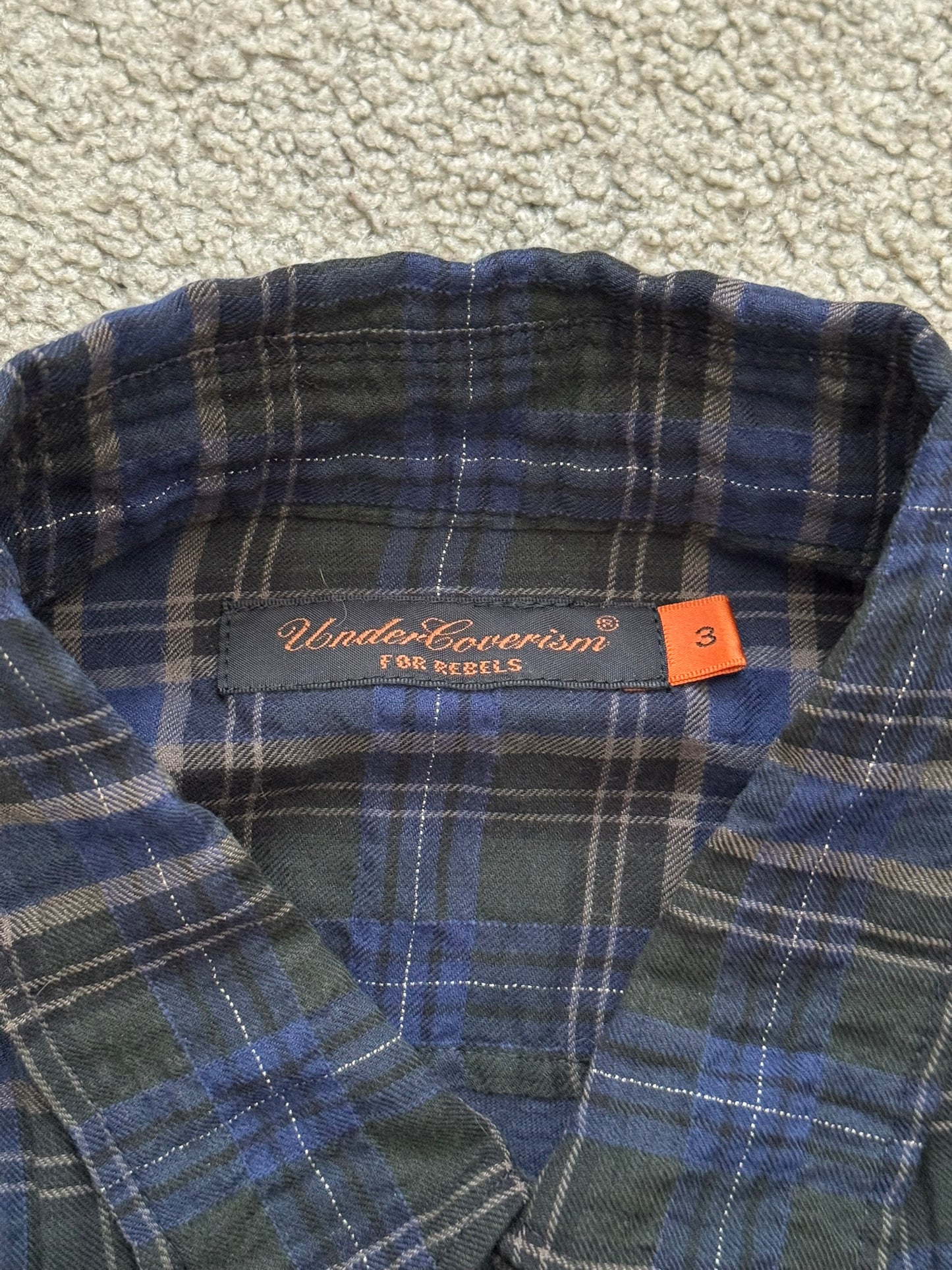 SS07 Undercover Bleeding Rose Wrinkled Hybrid Flannel Shirt