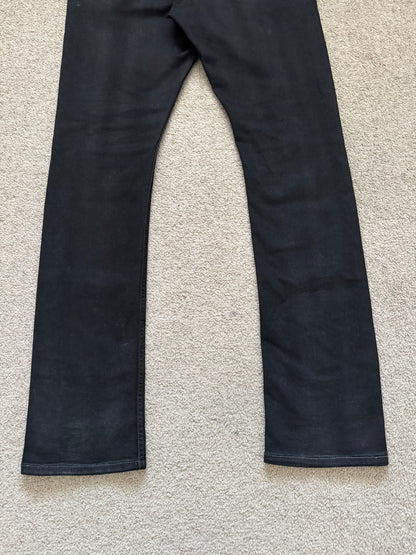 SS24 Rick Owens DRKSHDW Black Waxed Detroit Cut Denim Jeans