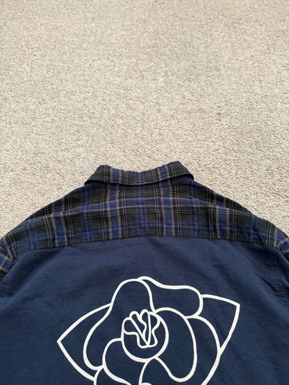 SS07 Undercover Bleeding Rose Wrinkled Hybrid Flannel Shirt