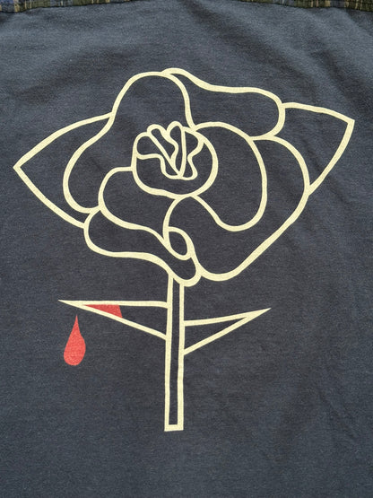 SS07 Undercover Bleeding Rose Wrinkled Hybrid Flannel Shirt