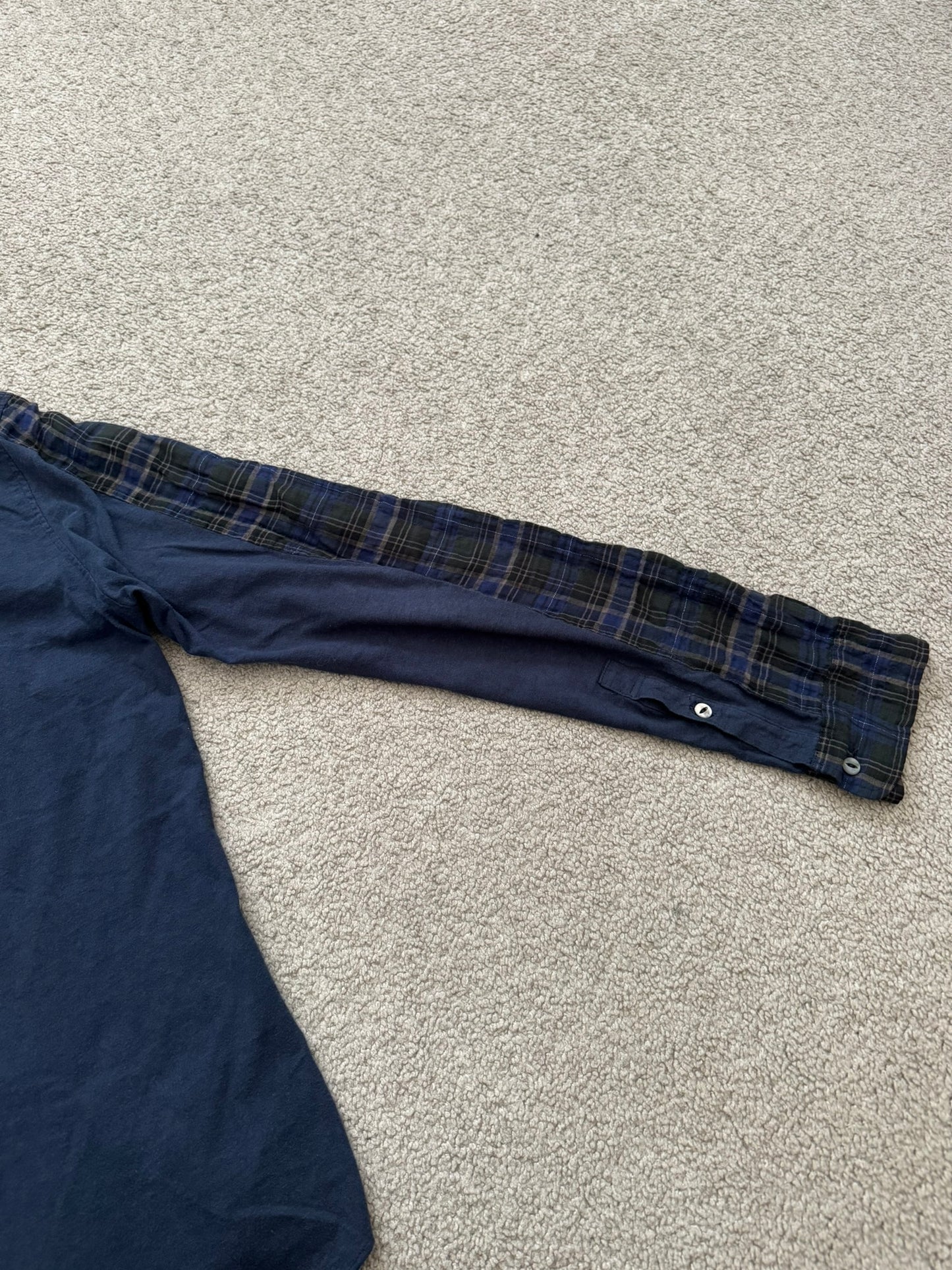 SS07 Undercover Bleeding Rose Wrinkled Hybrid Flannel Shirt