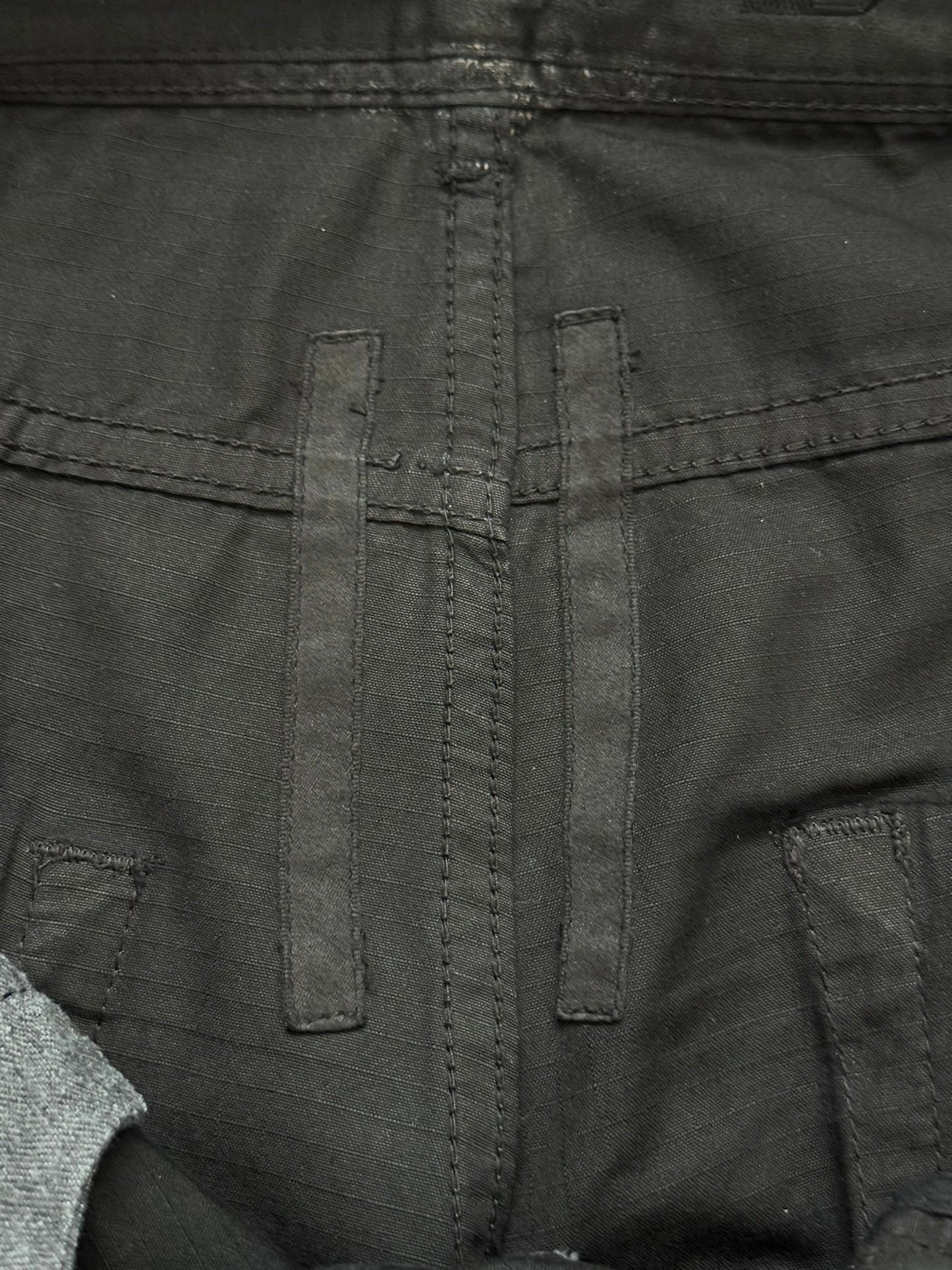 2010s Rick Owens DRKSHDW Black Waxed Ripstop Detroit Pants