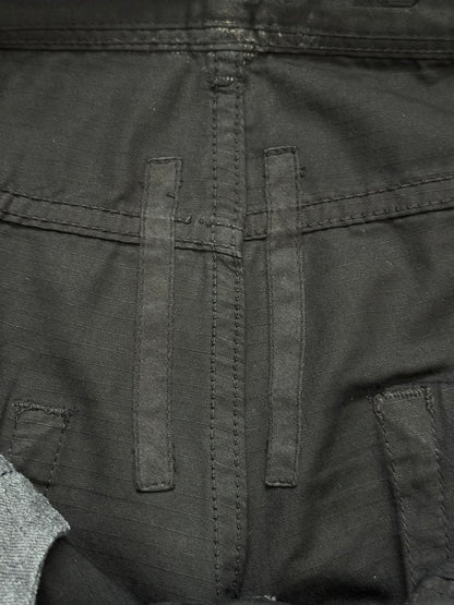 2010s Rick Owens DRKSHDW Black Waxed Ripstop Detroit Pants