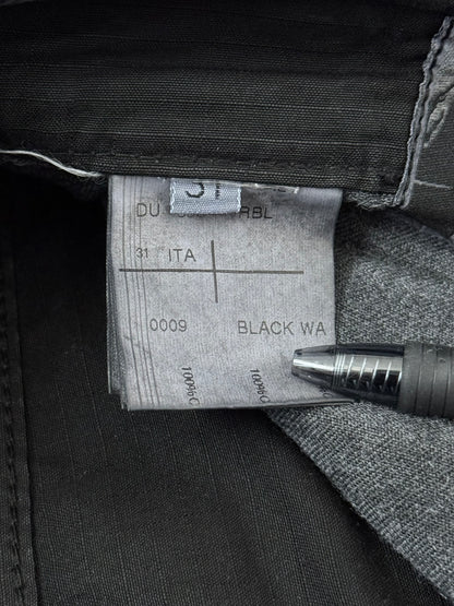 2010s Rick Owens DRKSHDW Black Waxed Ripstop Detroit Pants