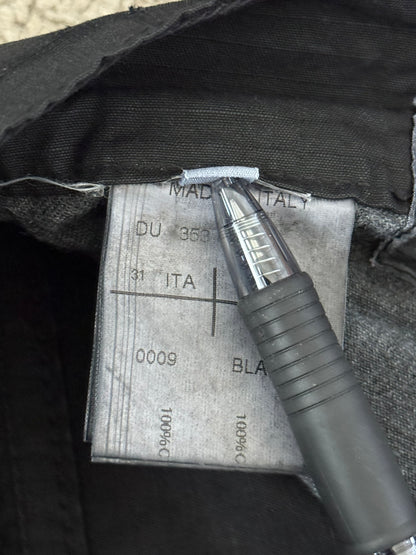 2010s Rick Owens DRKSHDW Black Waxed Ripstop Detroit Pants