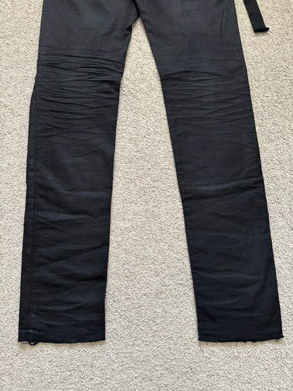2010s Rick Owens DRKSHDW Black Waxed Ripstop Detroit Pants