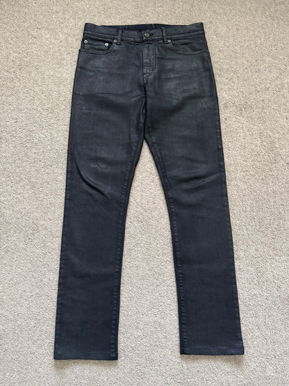 SS15 Saint Laurent by Hedi Slimane Black Wax D02 Denim Jeans
