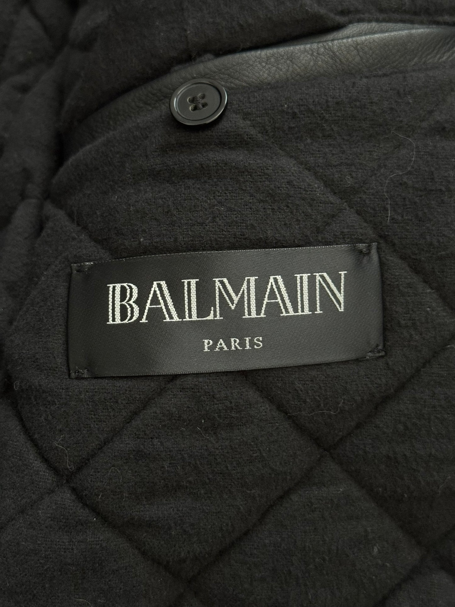 FW15 Balmain by Olivier Rousteing Belted Biker Leather Jacket