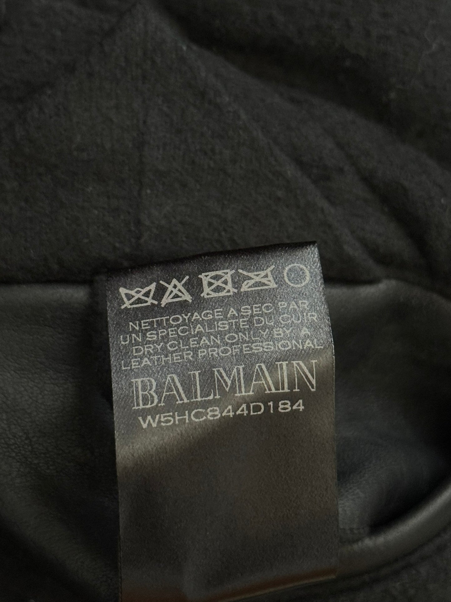 FW15 Balmain by Olivier Rousteing Belted Biker Leather Jacket