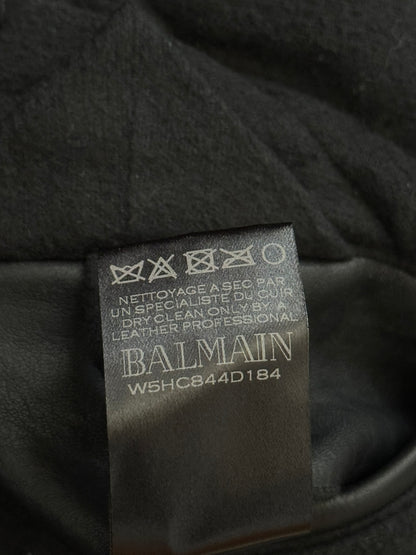 FW15 Balmain by Olivier Rousteing Belted Biker Leather Jacket