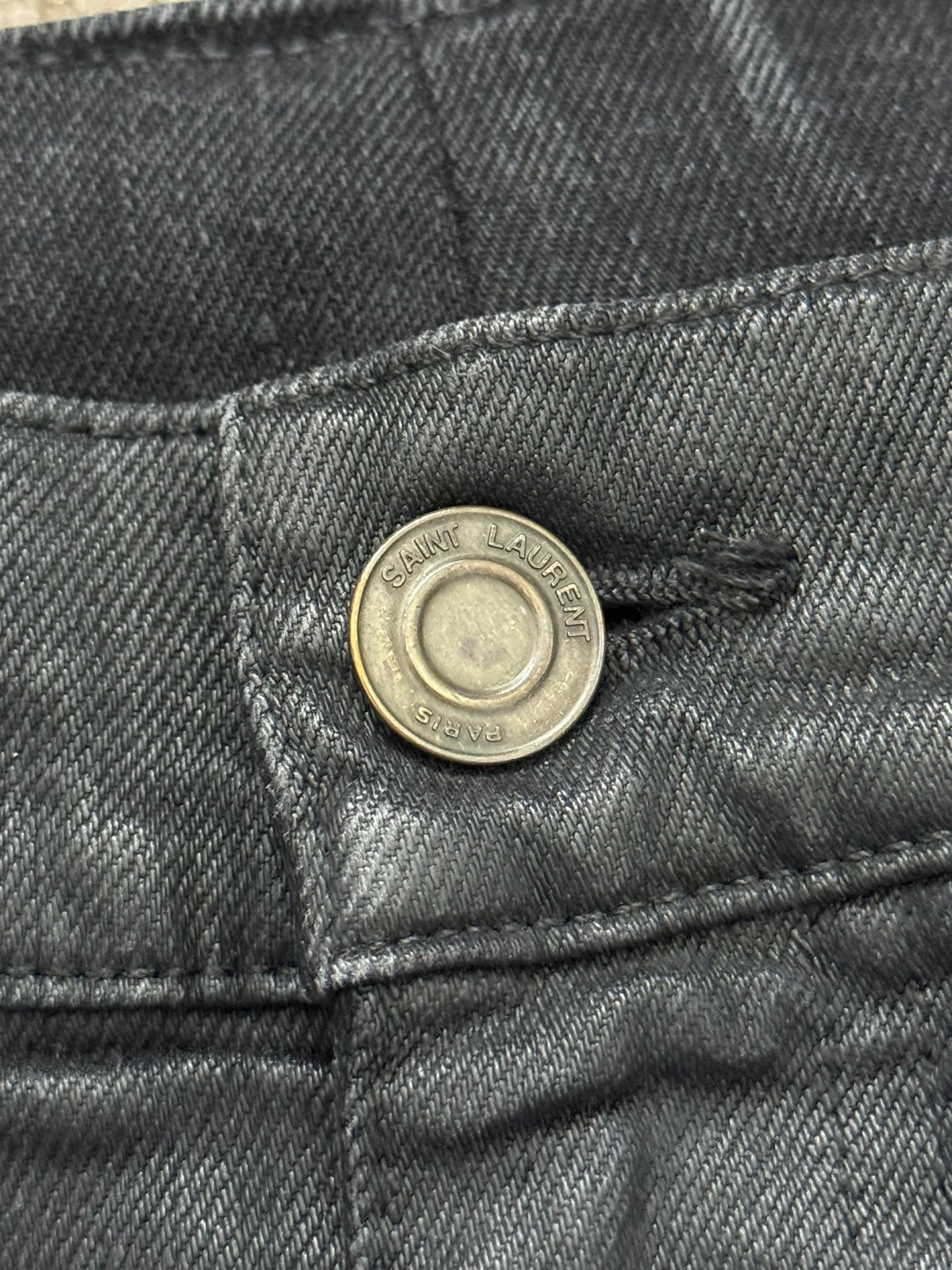 SS15 Saint Laurent by Hedi Slimane Black Wax D02 Denim Jeans