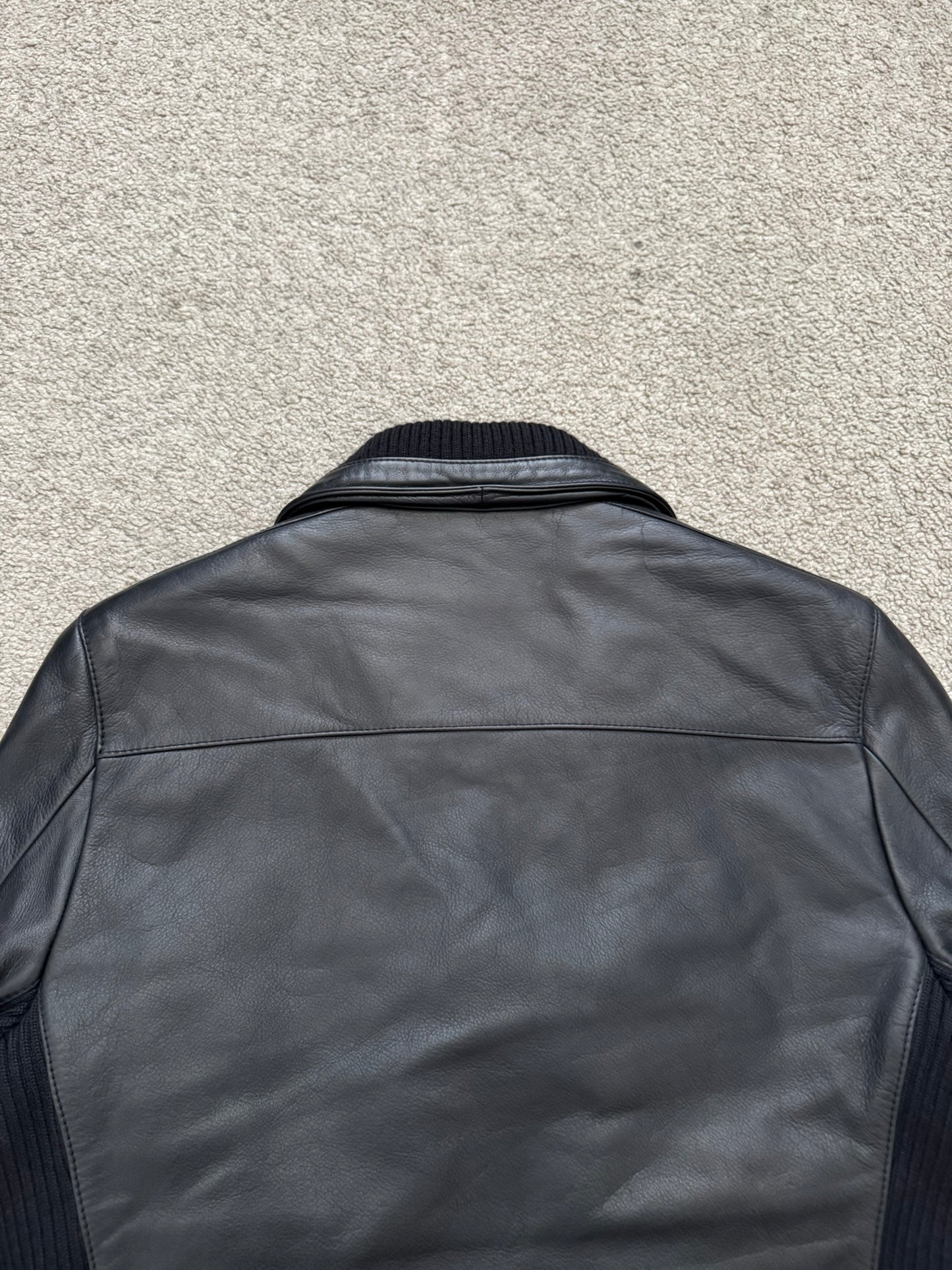 FW15 Balmain by Olivier Rousteing Belted Biker Leather Jacket