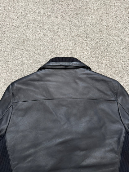 FW15 Balmain by Olivier Rousteing Belted Biker Leather Jacket