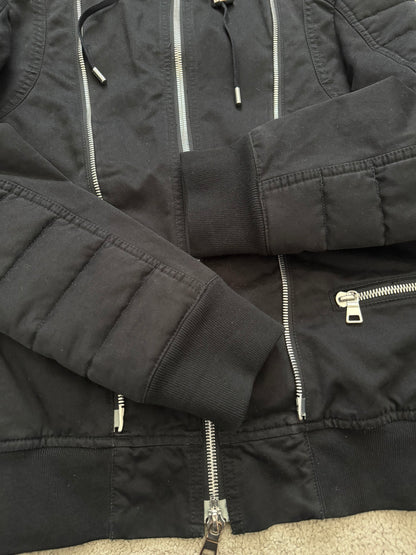 SS17 Balmain by Olivier Rousteing Hooded Biker Zipper Jacket