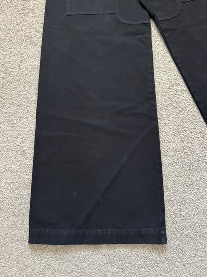 SS25 Rick Owens DRKSHDW Black Wide Creatch Cargo Pants