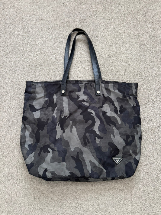 FW13 Prada Tessuto Nylon Camo Tote Bag
