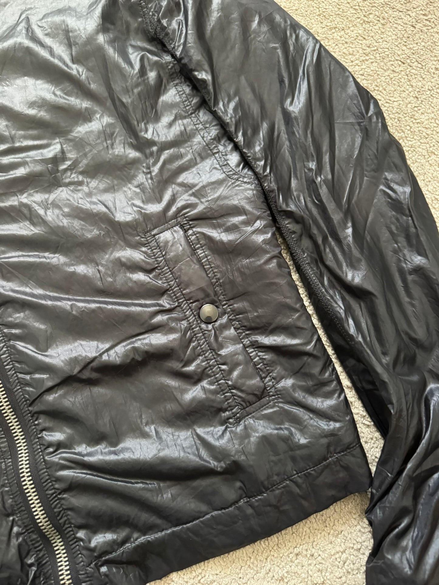 SS10 Rick Owens Mainline Black Nylon Scuba Bullet Jacket