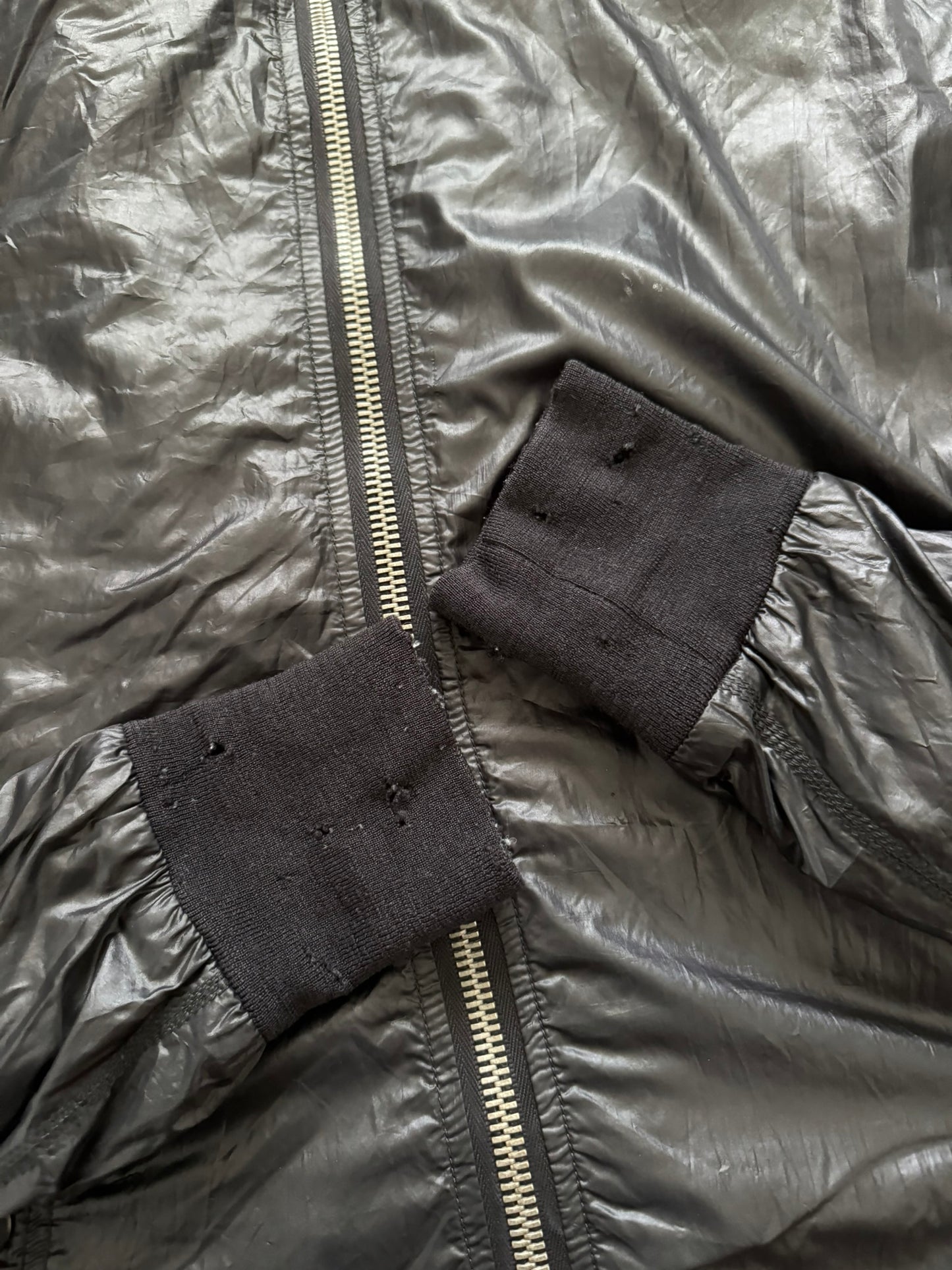 SS10 Rick Owens Mainline Black Nylon Scuba Bullet Jacket