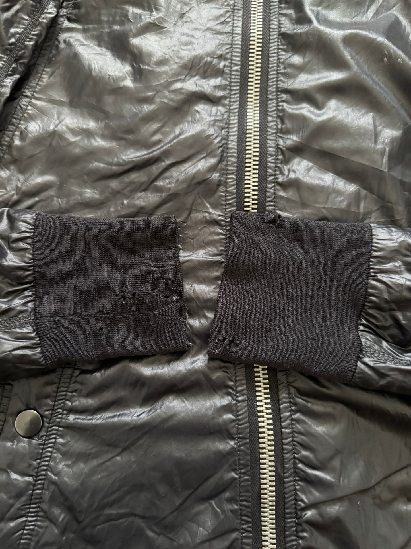 SS10 Rick Owens Mainline Black Nylon Scuba Bullet Jacket