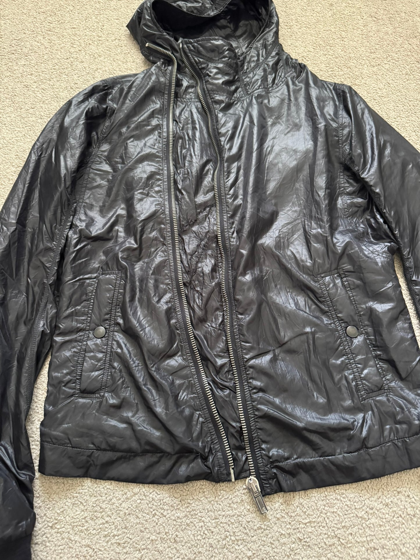 SS10 Rick Owens Mainline Black Nylon Scuba Bullet Jacket