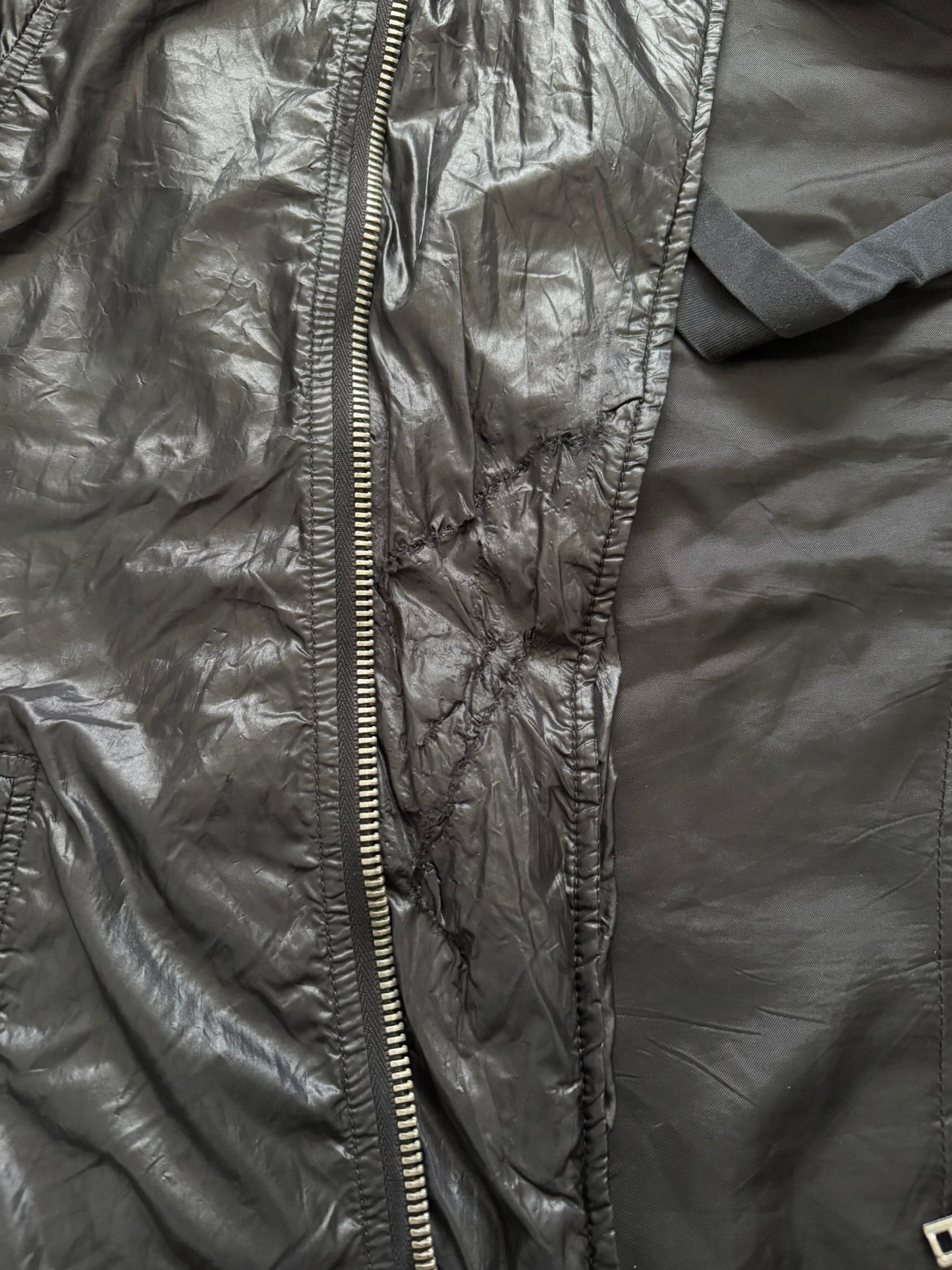 SS10 Rick Owens Mainline Black Nylon Scuba Bullet Jacket