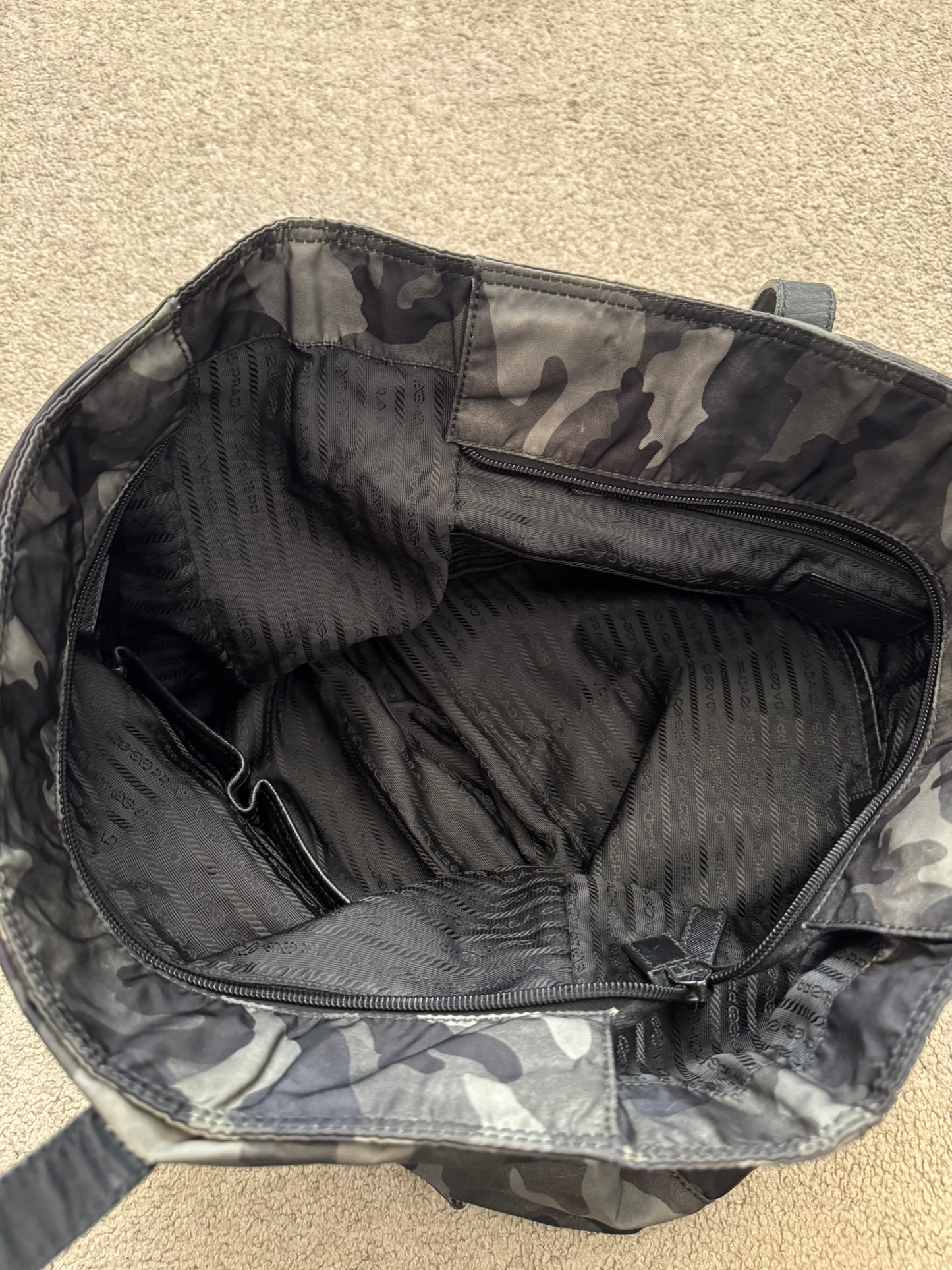 FW13 Prada Tessuto Nylon Camo Tote Bag