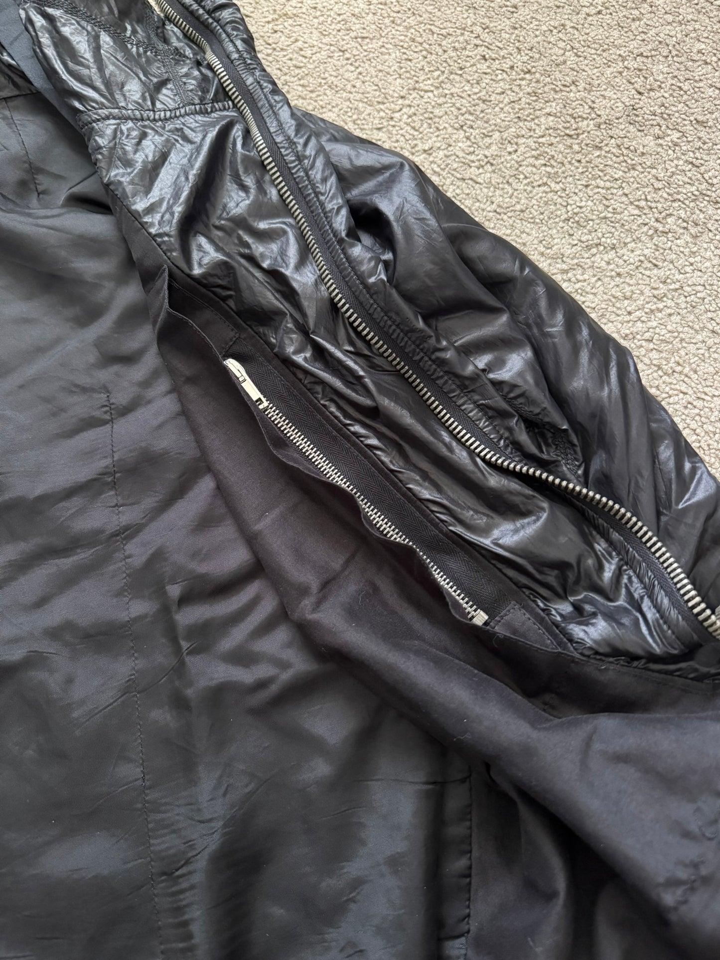 SS10 Rick Owens Mainline Black Nylon Scuba Bullet Jacket