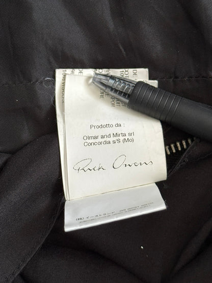 SS10 Rick Owens Mainline Black Nylon Scuba Bullet Jacket