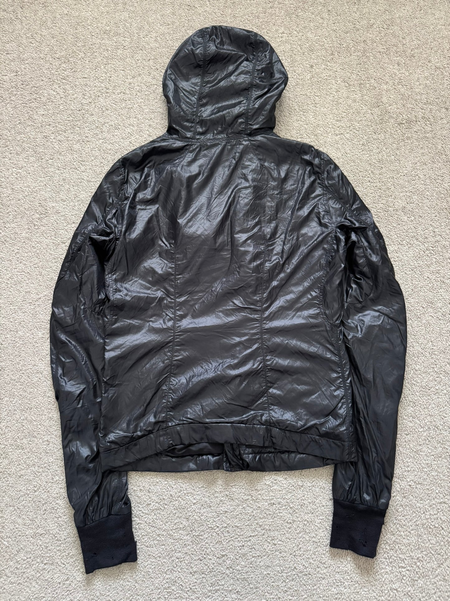 SS10 Rick Owens Mainline Black Nylon Scuba Bullet Jacket