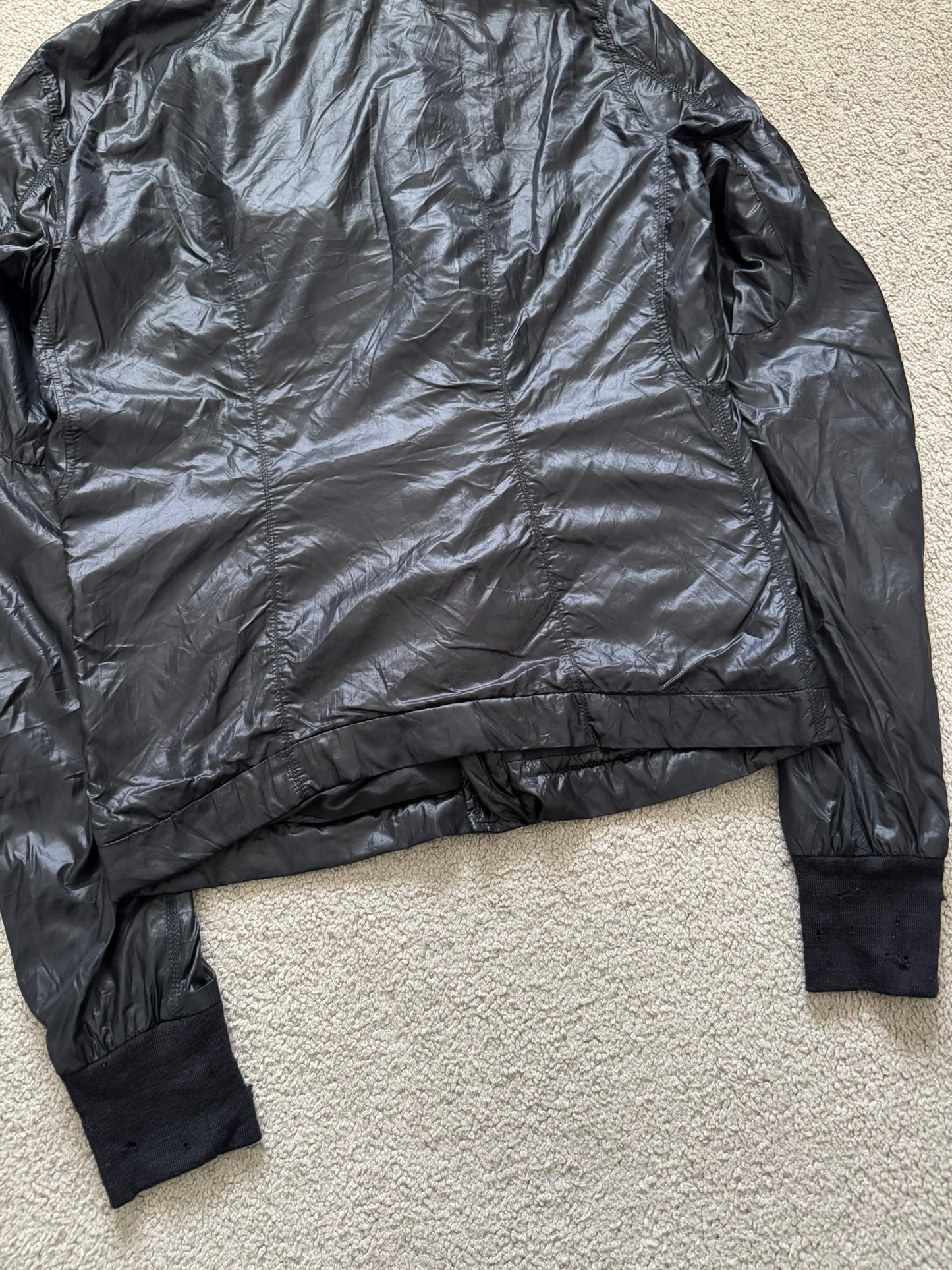 SS10 Rick Owens Mainline Black Nylon Scuba Bullet Jacket