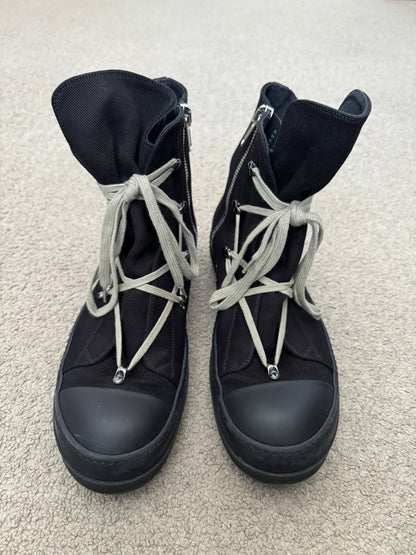 SS25 Rick Owens DRKSHDW Hexagram Black High Top Ramones Sneakers