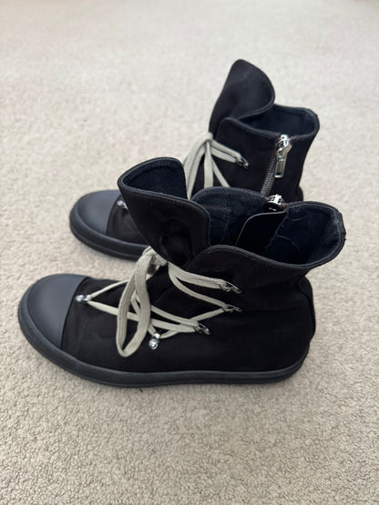 SS25 Rick Owens DRKSHDW Hexagram Black High Top Ramones Sneakers
