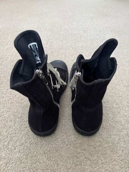 SS25 Rick Owens DRKSHDW Hexagram Black High Top Ramones Sneakers