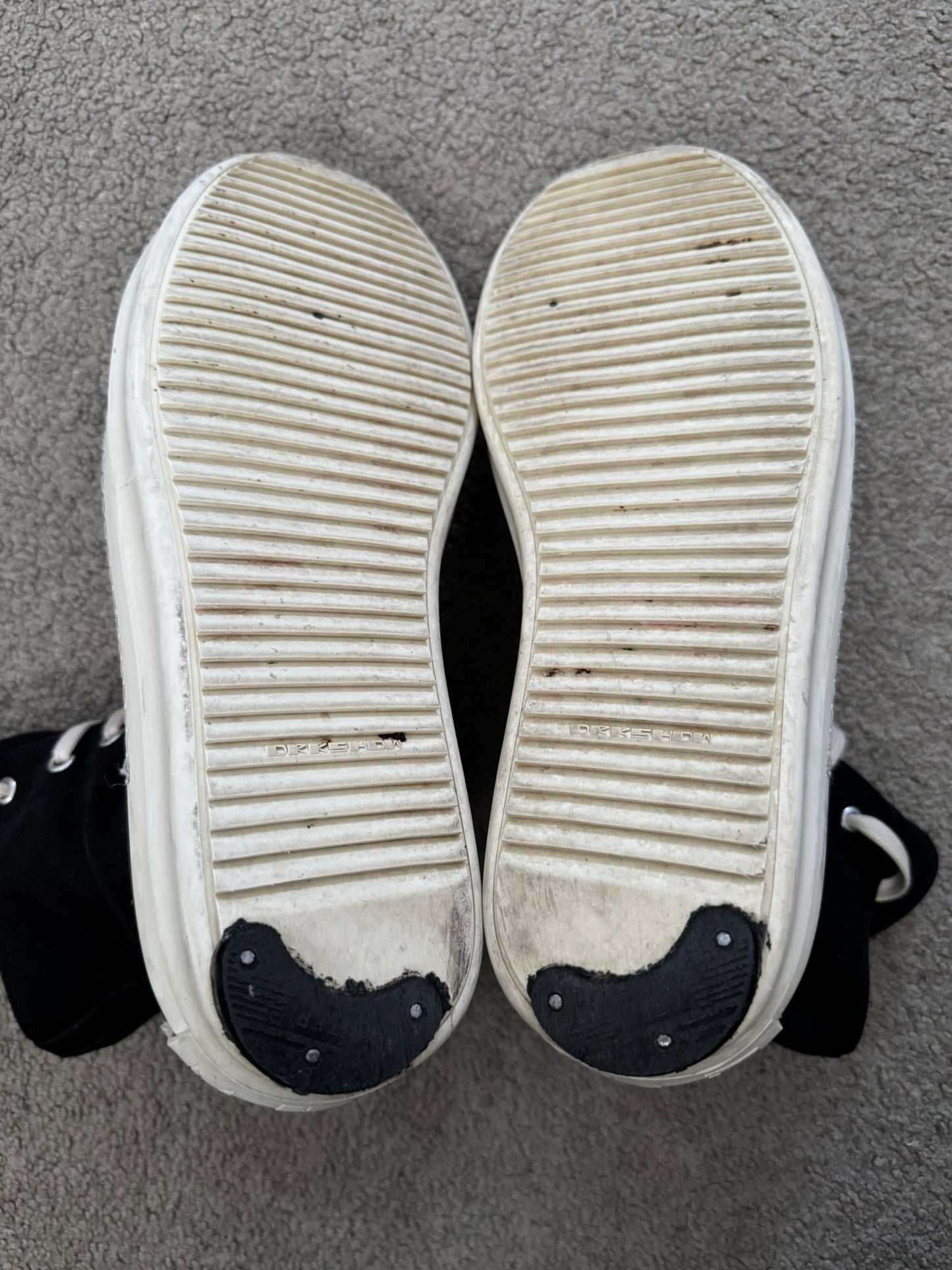 SS21 Rick Owens DRKSHDW Black & White High Ramones Sneakers